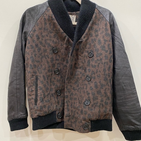 Sea New York / leopard leather bomber jacket - Picture 1 of 6